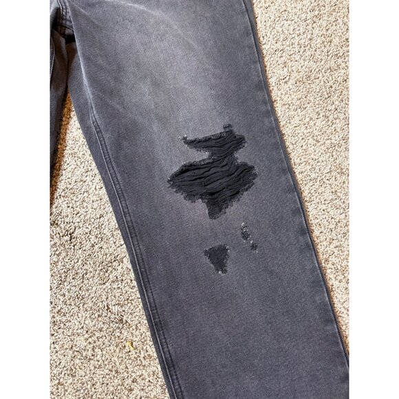 NEW Arula High-Rise Distressed Straight Leg Faded Black Denim Jeans Size 12 Wide - Picture 5 of 13